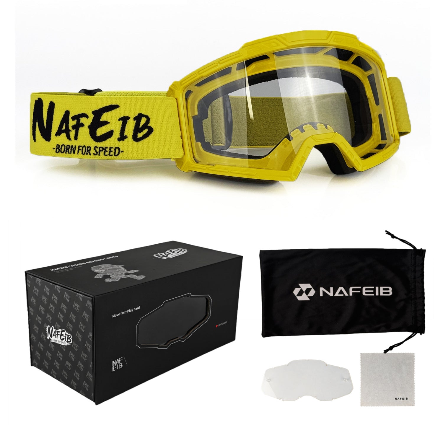 Motorcycle Off-Road Outdoor Protective Glasses Magnetic Case Set-H68