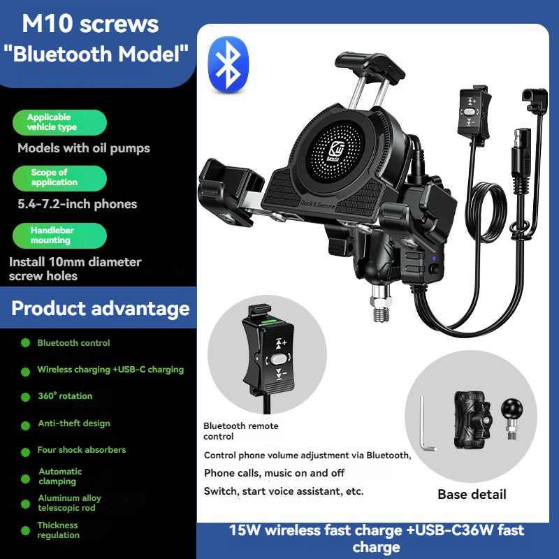 No-blocking camera shock-absorbing anti-theft motorcycle phone holder-M45