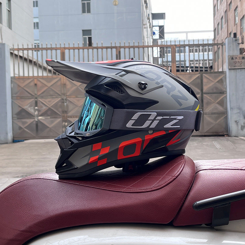 KTVMOTO Off-Road Motocross Helmet with Goggles for Dirt Bike & ATV Riding-I258