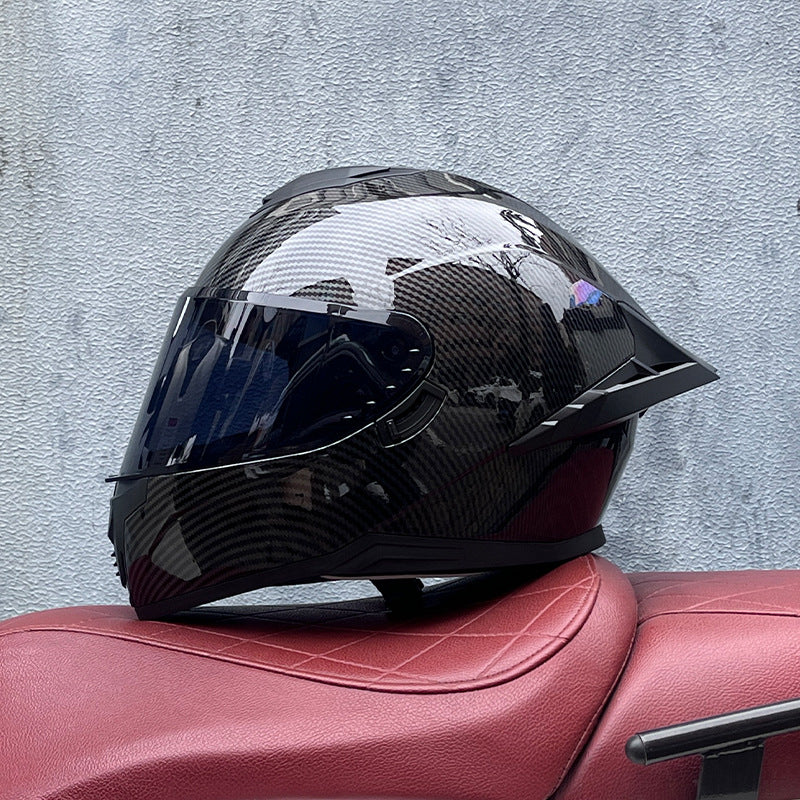 Premium dark tea-tinted dual-visor motorcycle helmet-I195