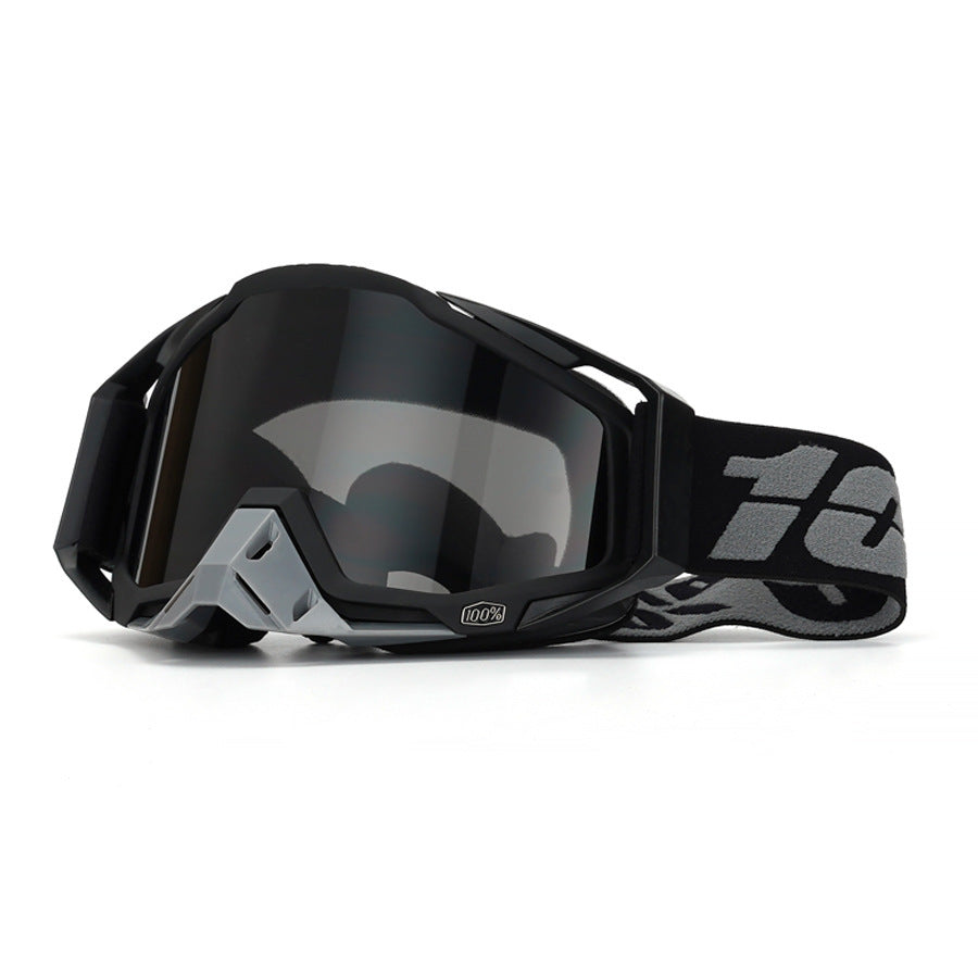 Black-White, and Grey Off-Road Motorcycle Goggles-H06