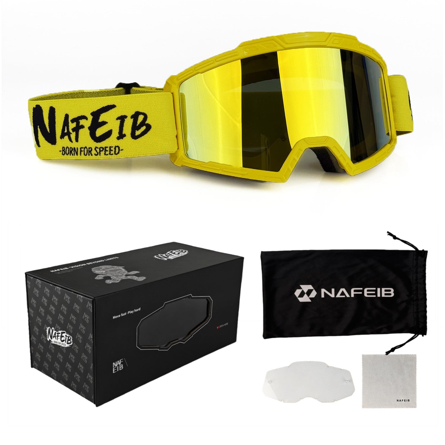 Motorcycle Off-Road Outdoor Protective Glasses Magnetic Case Set-H68
