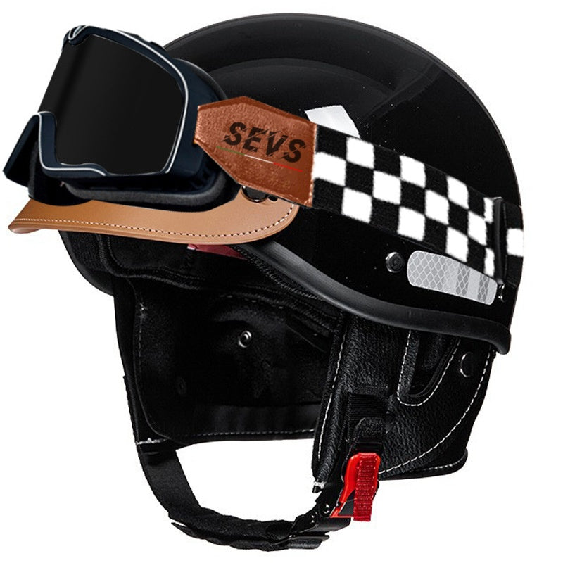 Retro-style motorcycle lightweight half helmet- I16