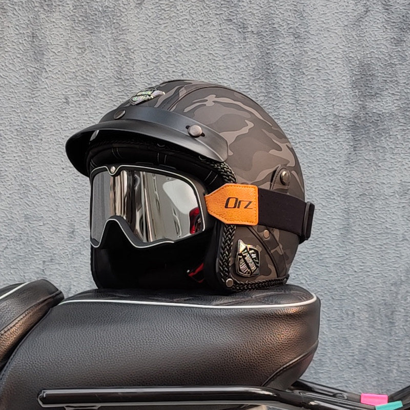Retro lightweight open-face motorcycle helmet-I26
