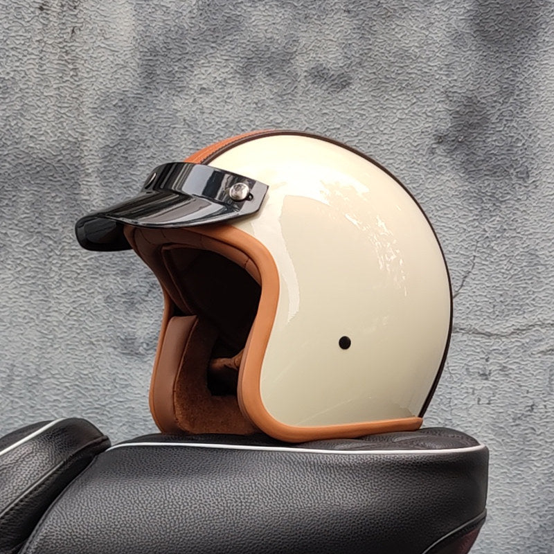 Retro motorcycle open helmet-I20