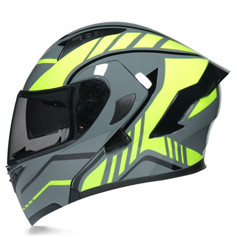 Stylish Modular Motorcycle Helmet with Dual Visors and Rear Spoiler-I153
