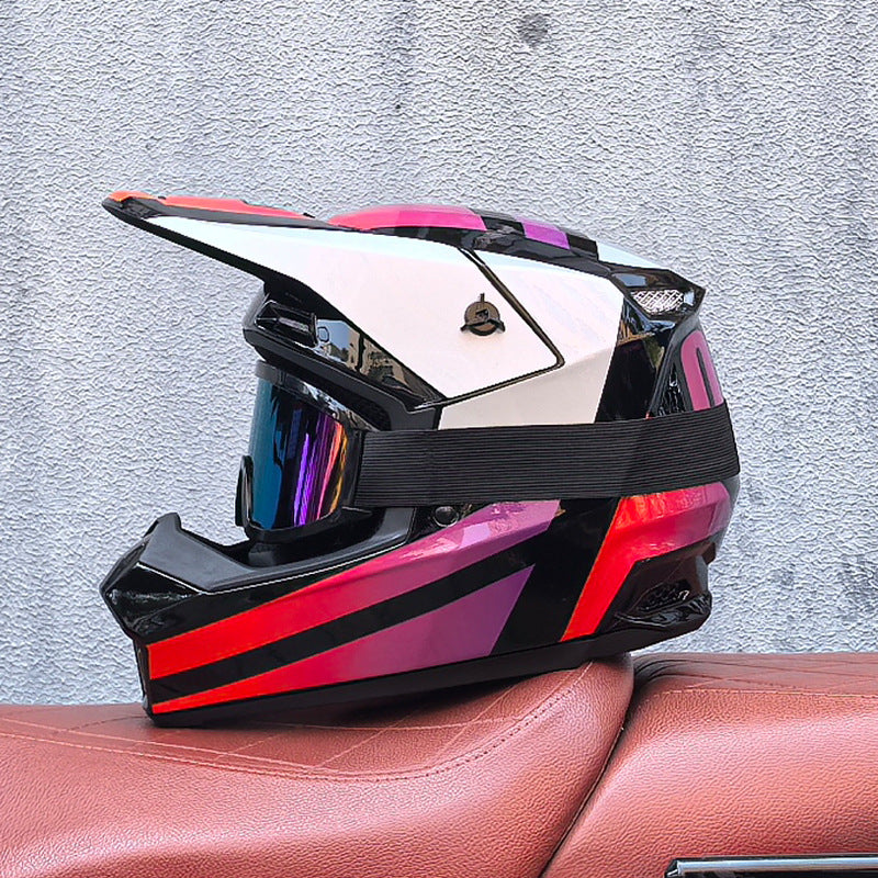 Racing Motocross Full-Face Helmet with Goggles-I171