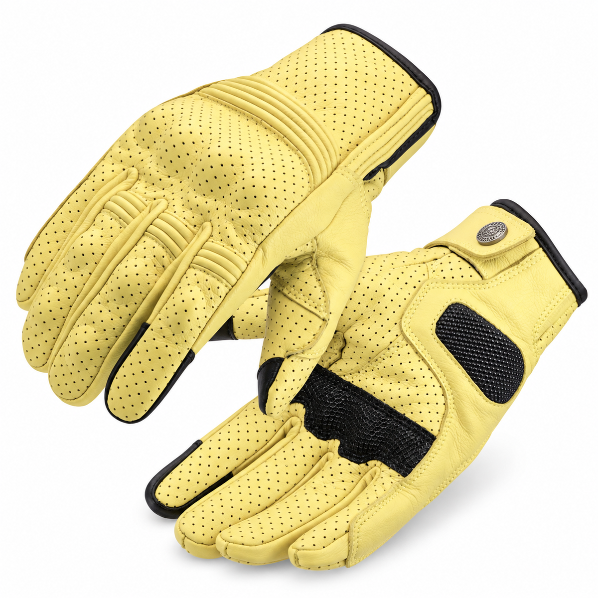 KTVMOTO Vintage Sheepskin Motorcycle Riding Gloves-G103