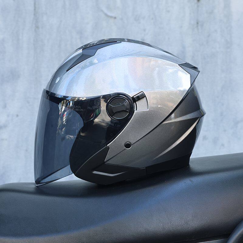DOT certified dual-lens retro open-face motorcycle helmet-I55