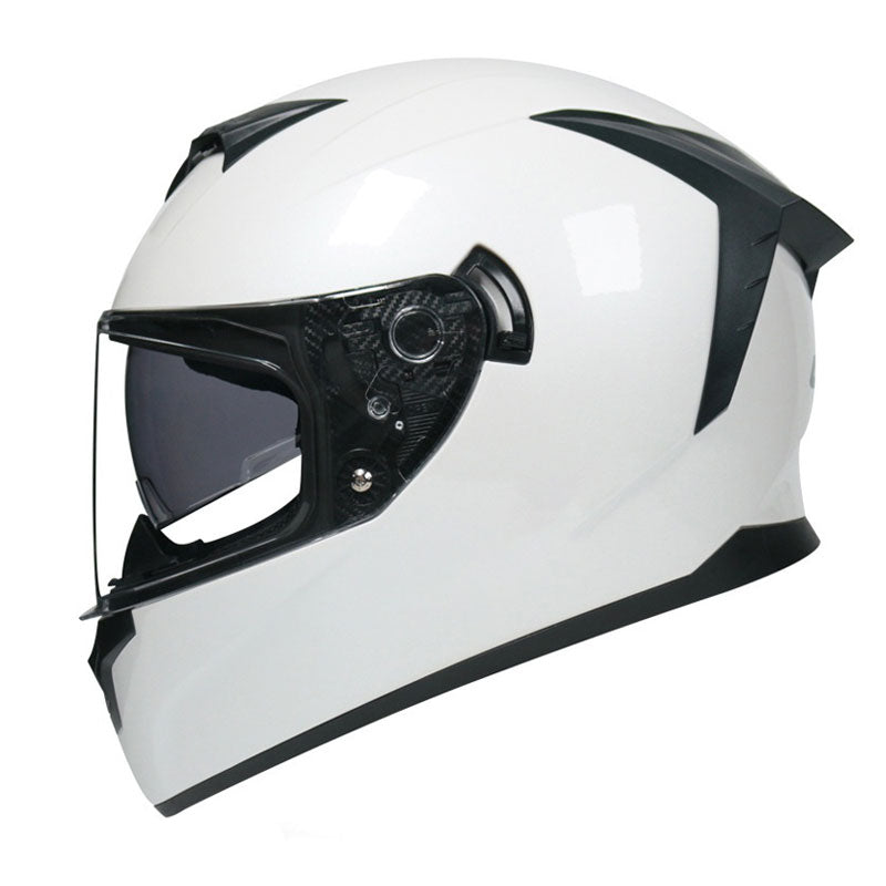 Gold-finish full-face motorcycle helmet with dual visors-I207