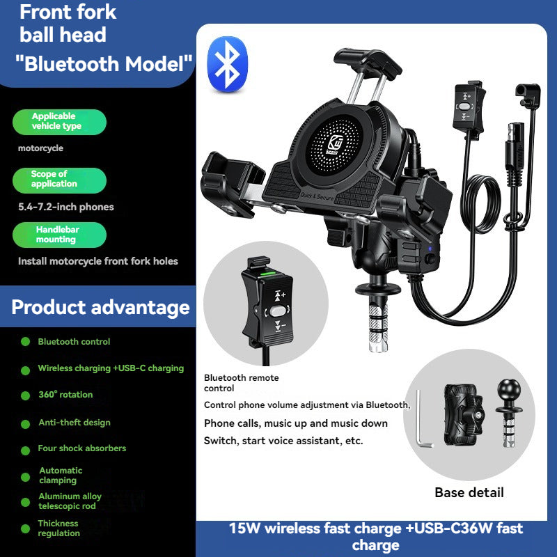 No-blocking camera shock-absorbing anti-theft motorcycle phone holder-M45