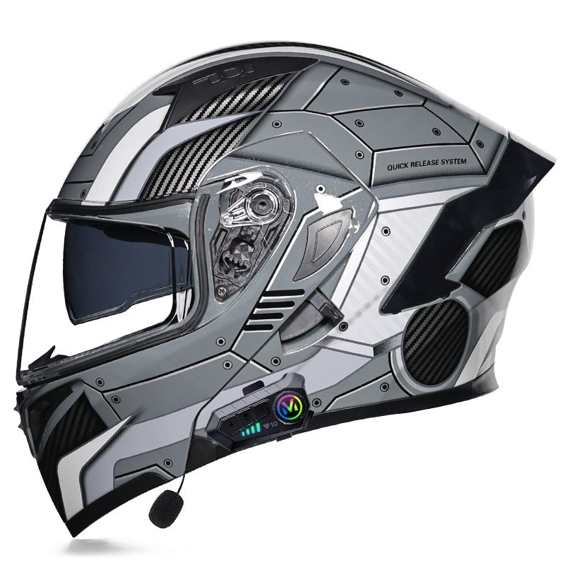 Motorcycle Helmet with Bluetooth and Transparent Visor-I162