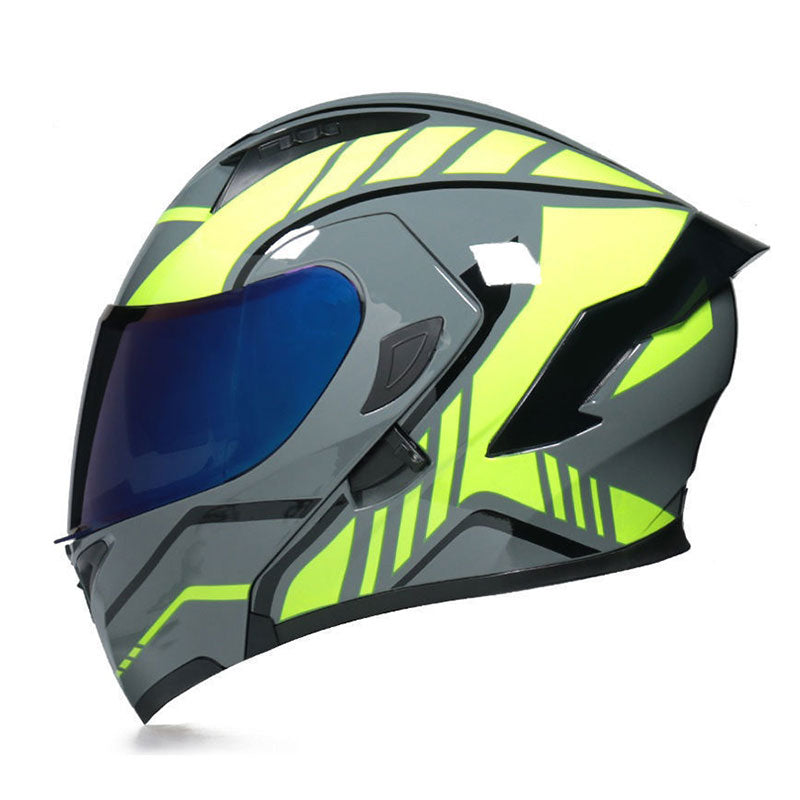 Stylish Modular Motorcycle Helmet with Dual Visors and Rear Spoiler-I153