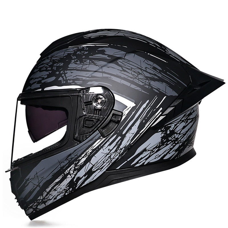 Dual-Visor Full-Face Motorcycle Commuter Helmet-I196