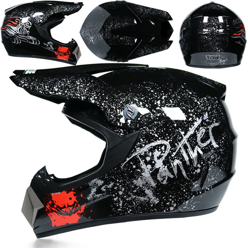 Motocross full-face helmet with vibrant graffiti graphics-I167