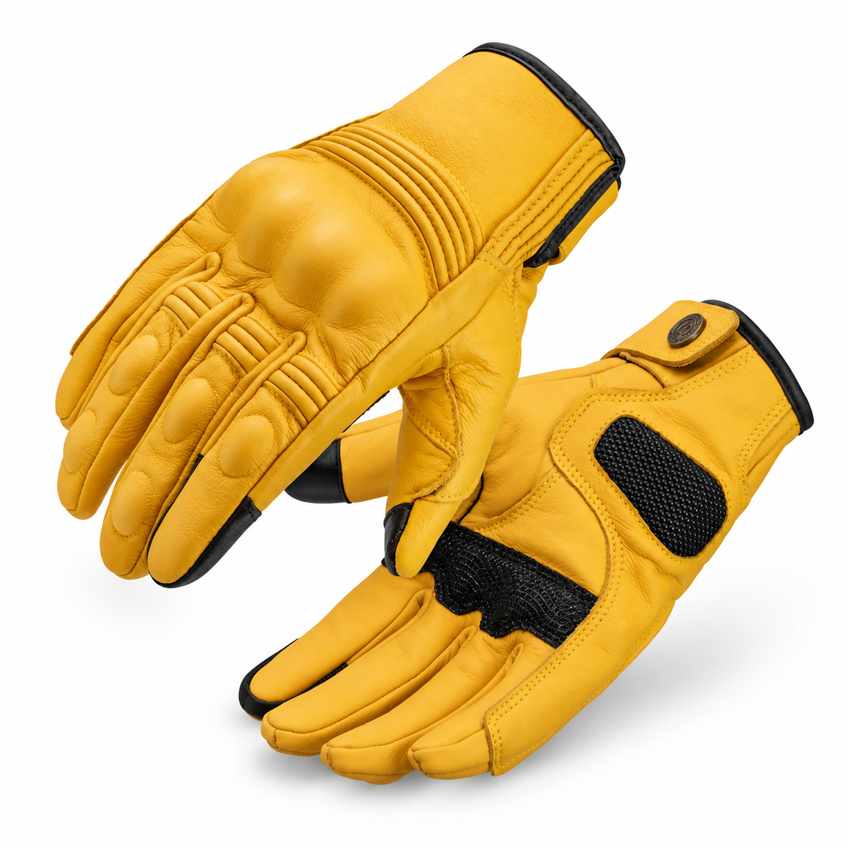 KTVMOTO Vintage Sheepskin Motorcycle Riding Gloves-G103