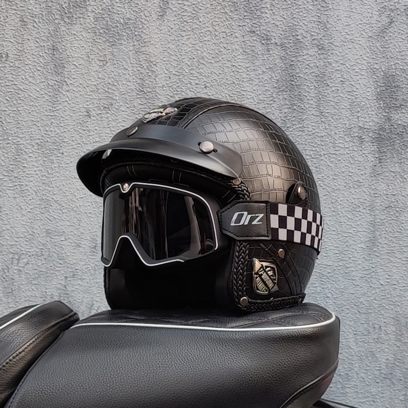 Retro lightweight open-face motorcycle helmet-I26