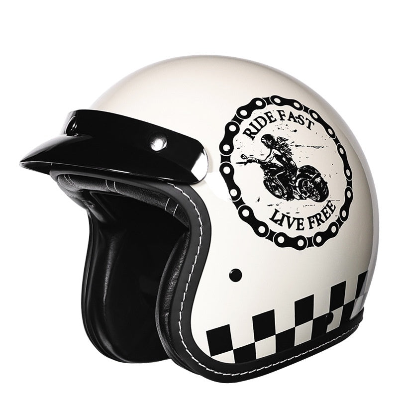 Retro 3/4 Motorcycle Helmet-I241