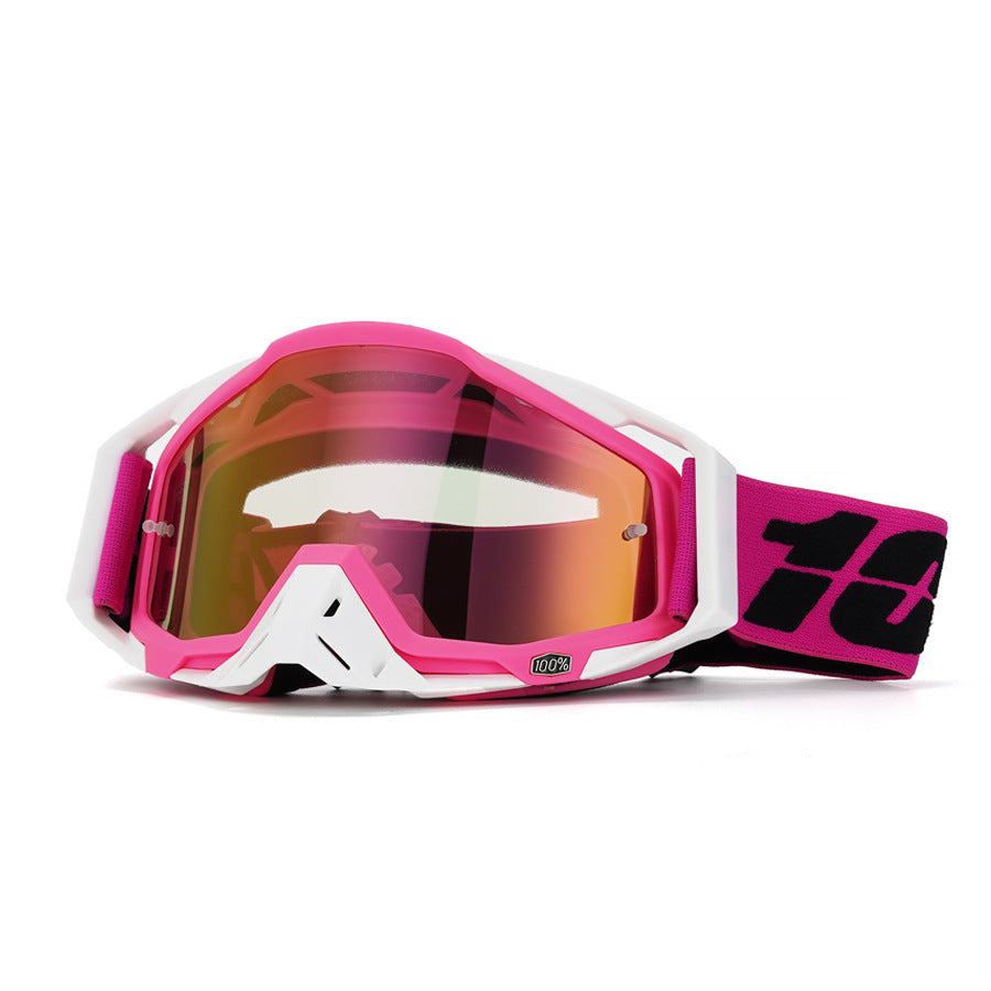 Sweet-and-cool pink downhill-style motorcycle goggles-H10
