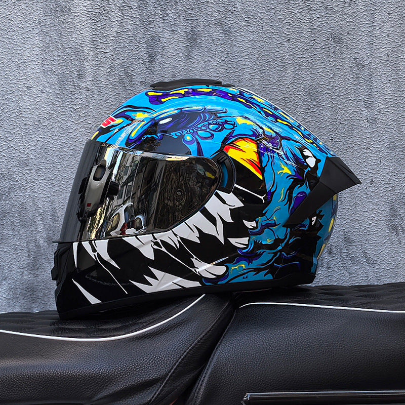 Cool Sport-Style Street Motorcycle Full-Face Helmet with Dual Visors-I160