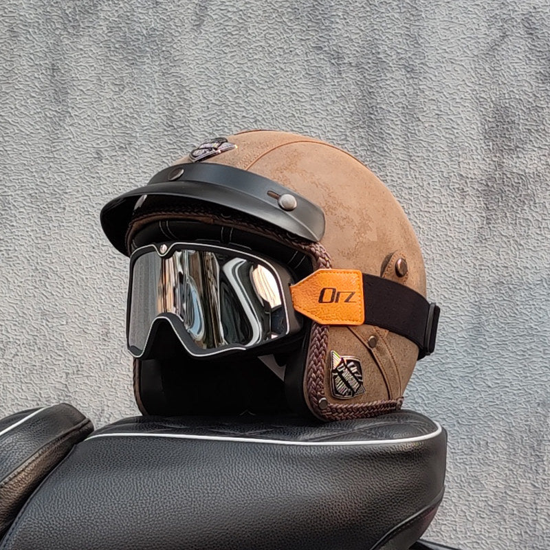 Retro lightweight open-face motorcycle helmet-I26