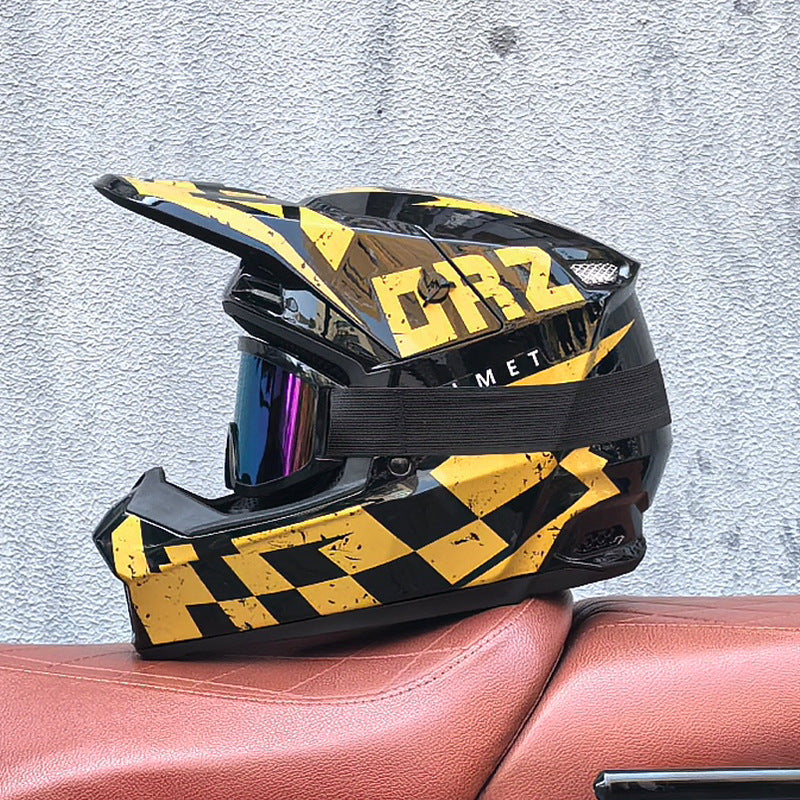 Racing Motocross Full-Face Helmet with Goggles-I171