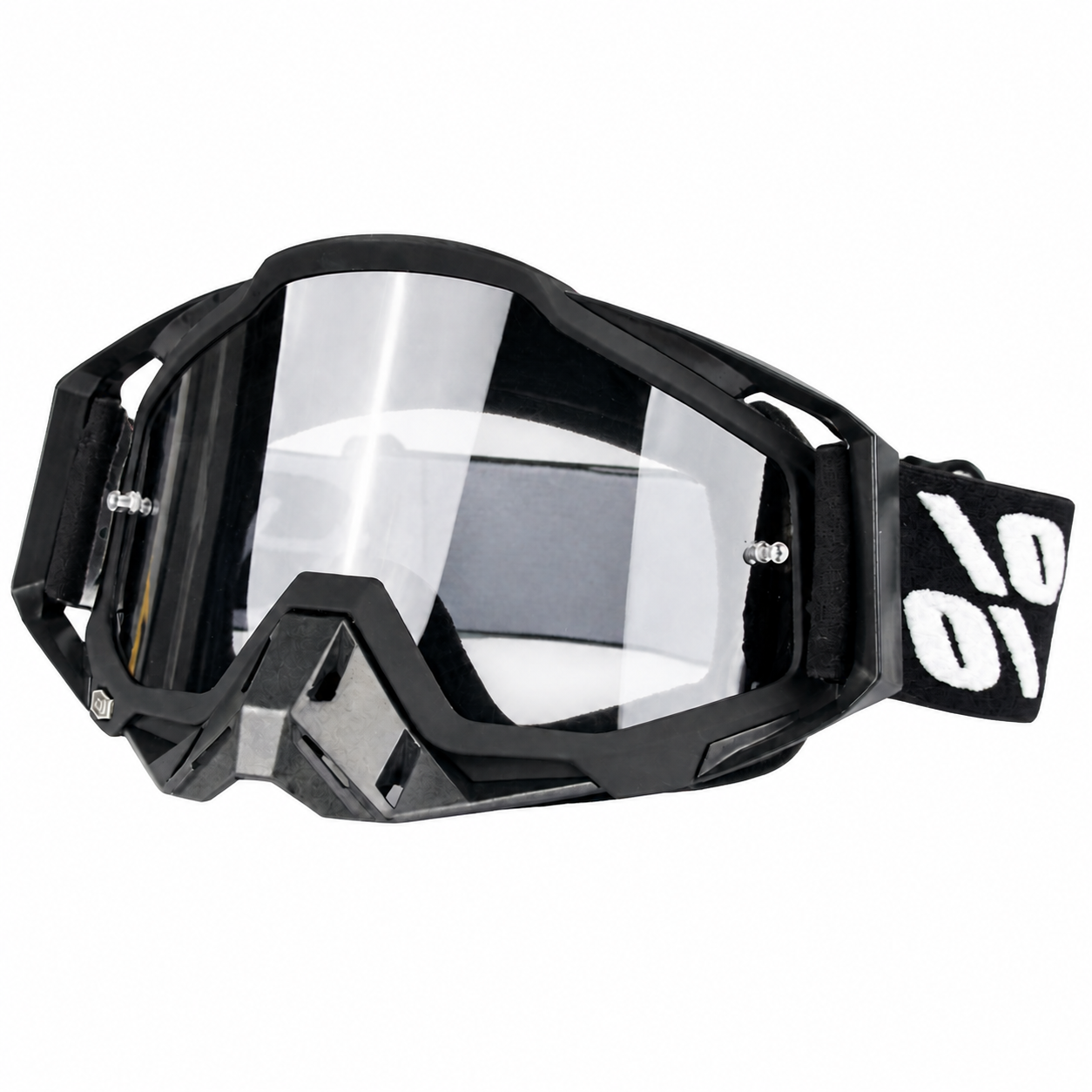 Classic Black and White Motorcycle Riding Goggles-H05