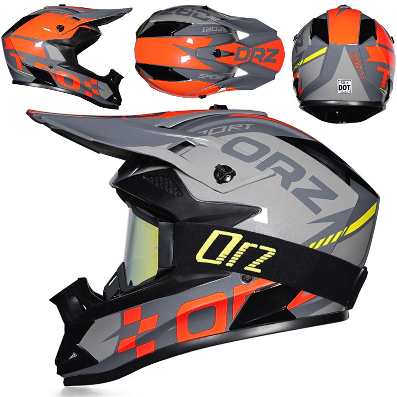 Off-road rally motorcycle racing helmet with goggles-I221