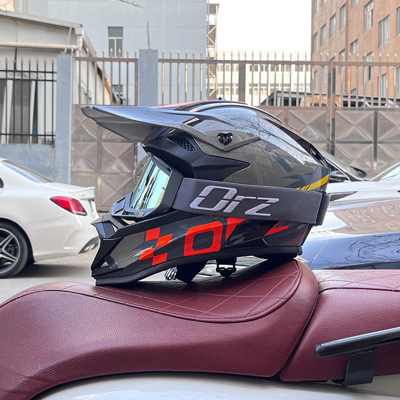 KTVMOTO Off-Road Motocross Helmet with Goggles for Dirt Bike & ATV Riding-I258