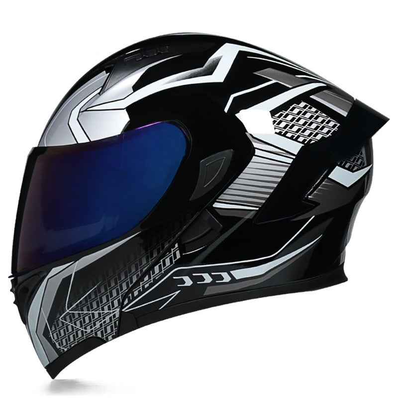 Stylish Modular Motorcycle Helmet with Dual Visors and Rear Spoiler-I153