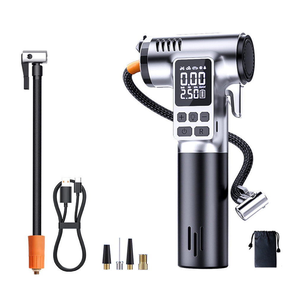 6-in-1 tire air pump with LED light-X03