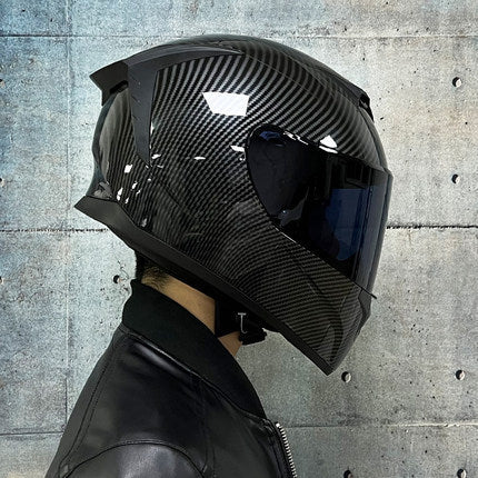 Full-face motorcycle helmet with dual visors (tinted)-I205