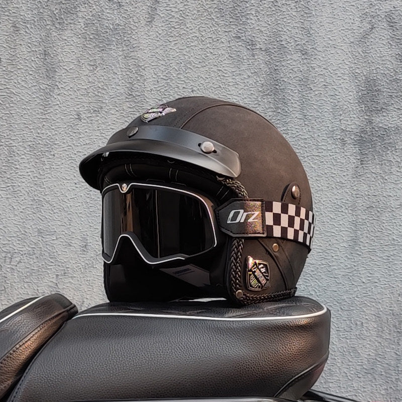 Retro lightweight open-face motorcycle helmet-I26