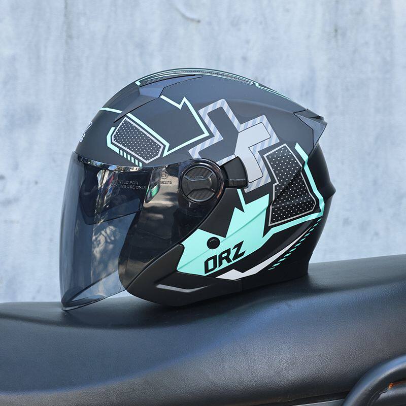 DOT certified dual-lens retro open-face motorcycle helmet-I55
