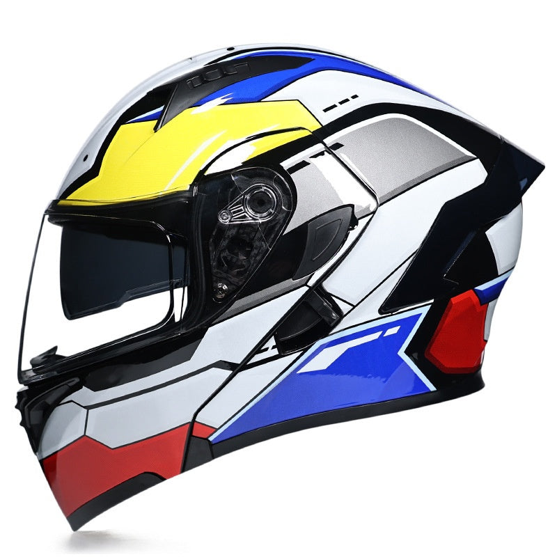 Stylish Modular Motorcycle Helmet with Dual Visors and Rear Spoiler-I153