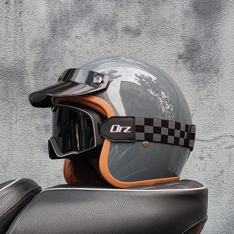 Retro motorcycle open helmet-I20