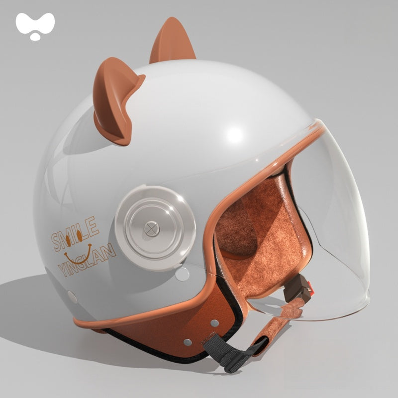 Cute cat ear three-quarter helmet for kids-I80