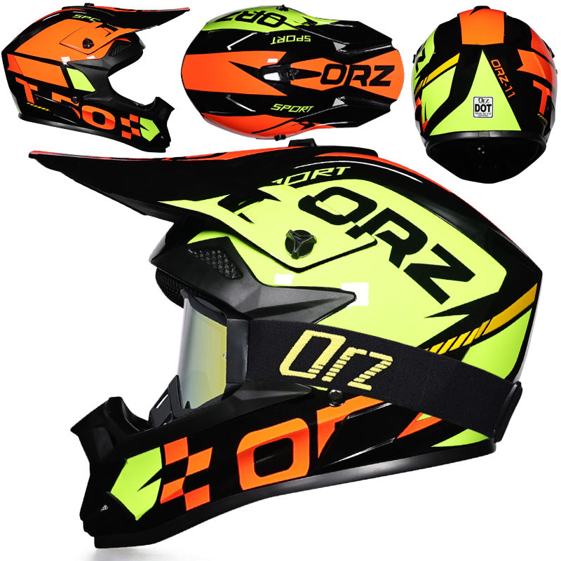 Off-road rally motorcycle racing helmet with goggles-I221