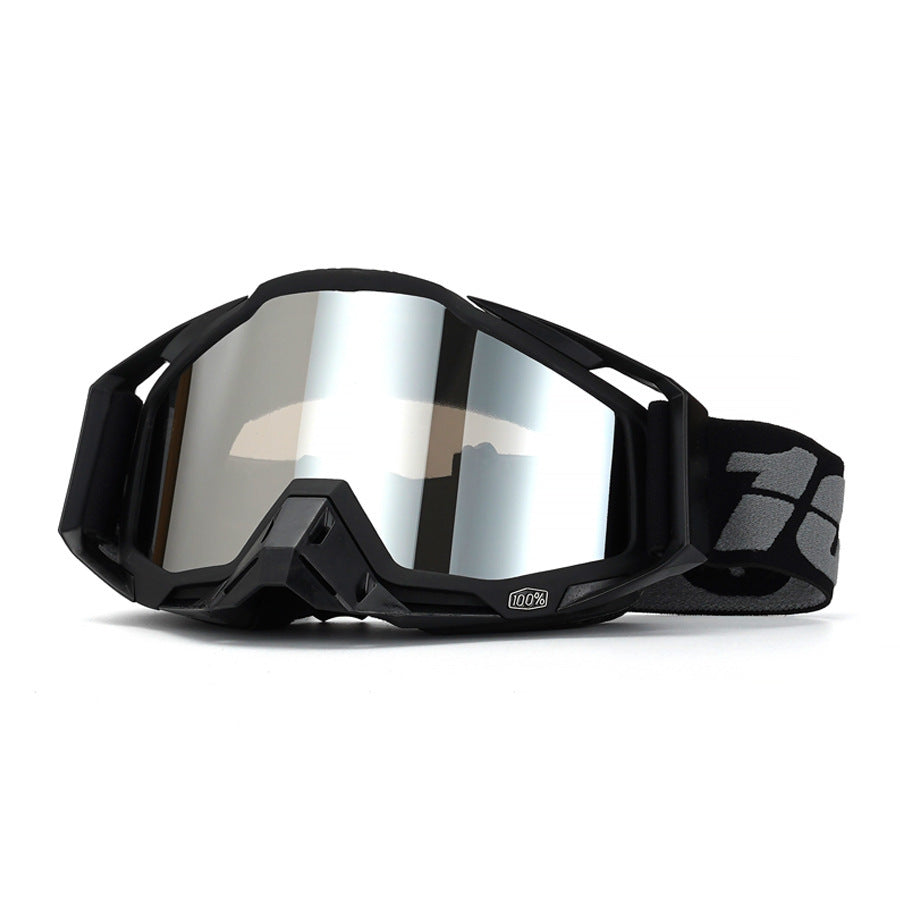 Classic Black and White Motorcycle Riding Goggles-H05