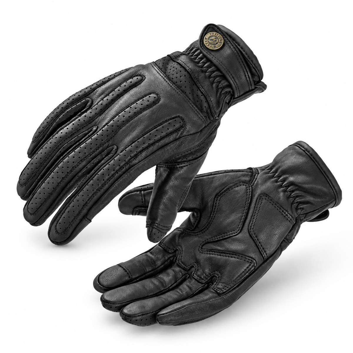 KTVMOTO Vintage Sheepskin Motorcycle Riding Gloves-G103