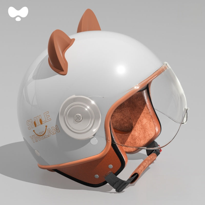 Cute cat ear three-quarter helmet for kids-I80