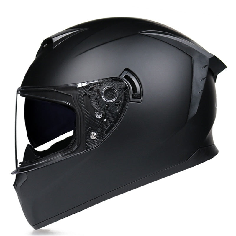 Gold-finish full-face motorcycle helmet with dual visors-I207