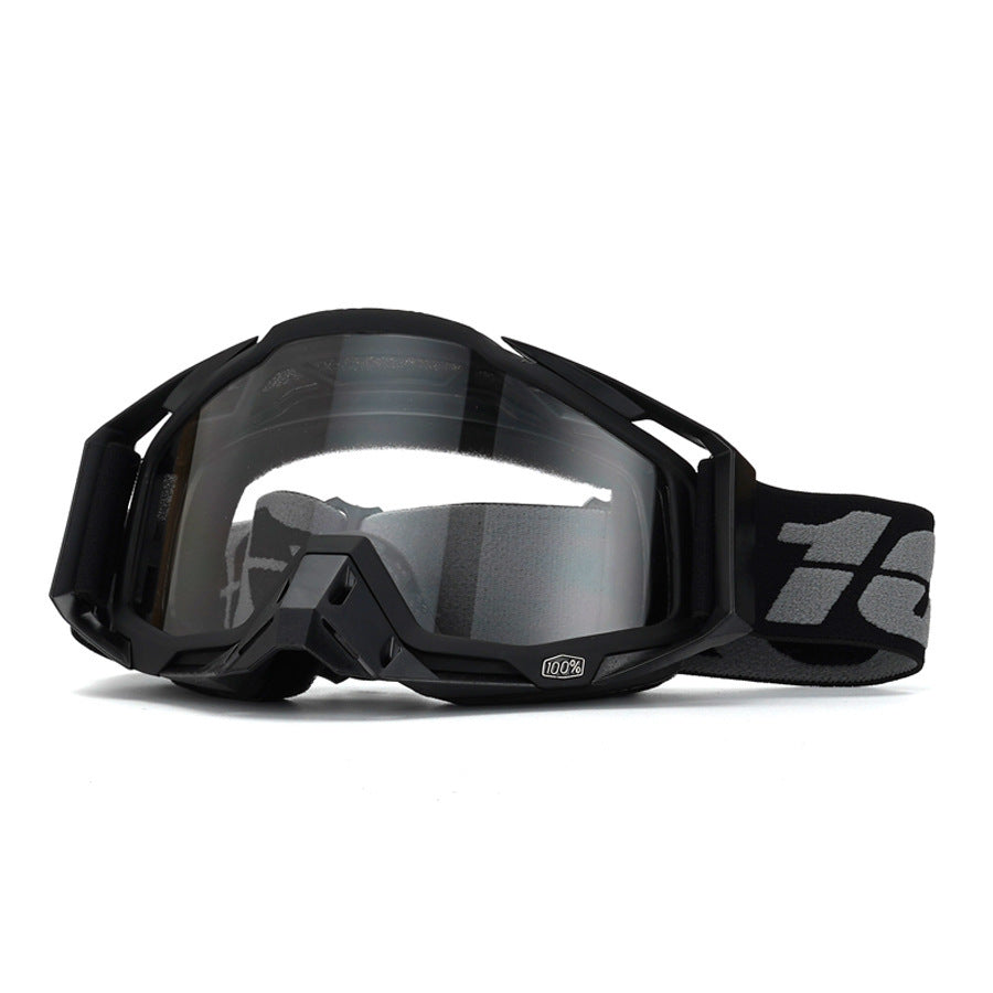 Classic Black and White Motorcycle Riding Goggles-H05