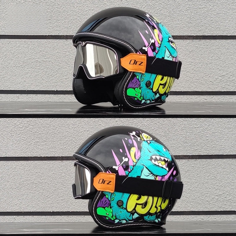 Retro motorcycle helmet, suitable for all seasons-I22