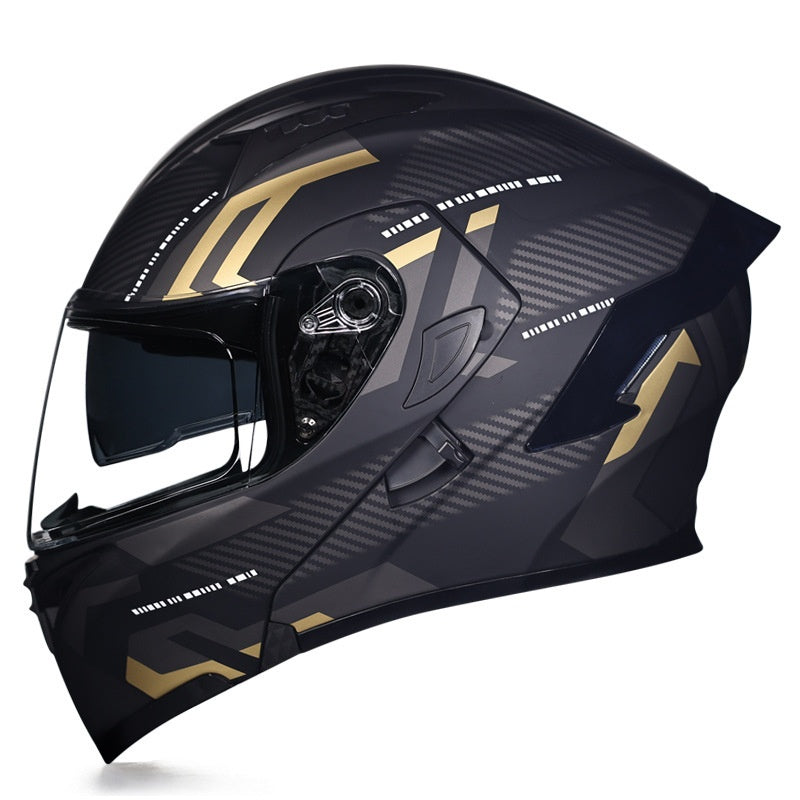 Stylish Modular Motorcycle Helmet with Dual Visors and Rear Spoiler-I153