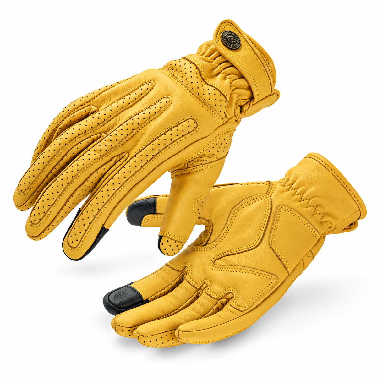 KTVMOTO Vintage Sheepskin Motorcycle Riding Gloves-G103