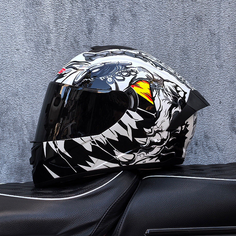 Cool Sport-Style Street Motorcycle Full-Face Helmet with Dual Visors-I160