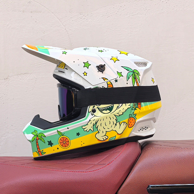 Motocross Goggles-Style Helmet with Graffiti Design-I172
