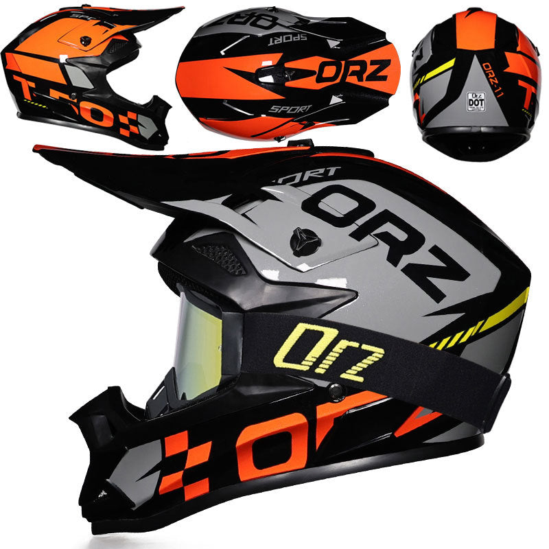 Off-road rally motorcycle racing helmet with goggles-I221