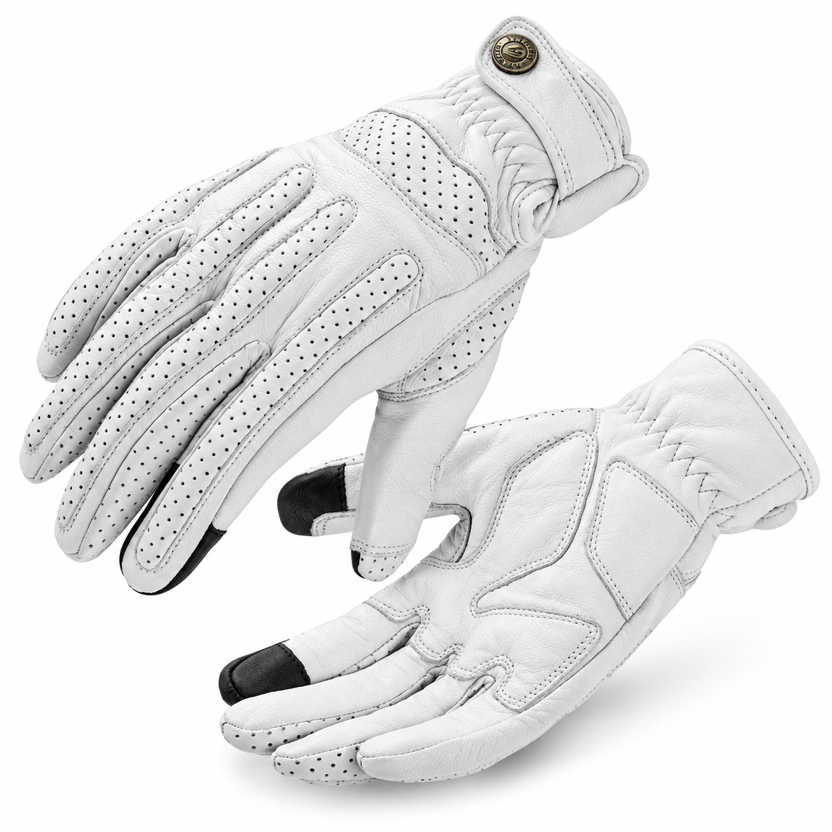 KTVMOTO Vintage Sheepskin Motorcycle Riding Gloves-G103